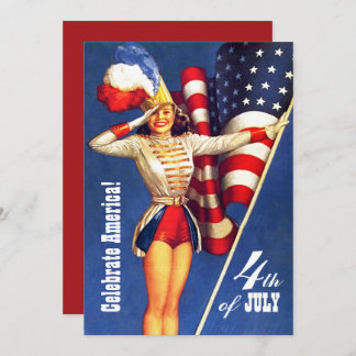 4th of July Party | Event Retro Pin-Up  Invitation