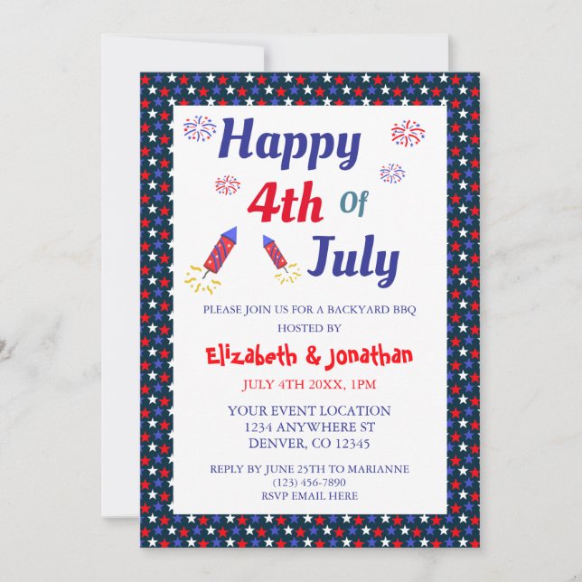 4th of July Party Invitation (Front)