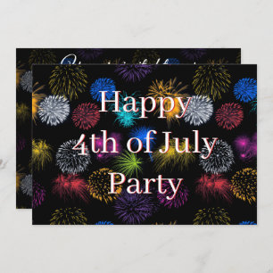 4th of July party invitation  fireworks