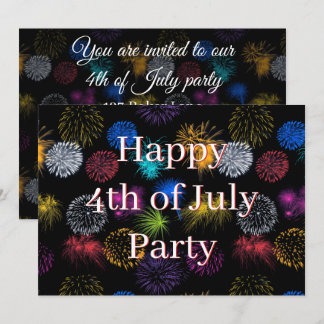 4th of July party invitation  fireworks