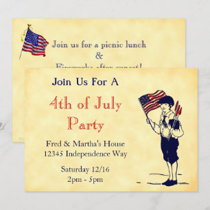 4th of July Party Partiotic Editable Invitations