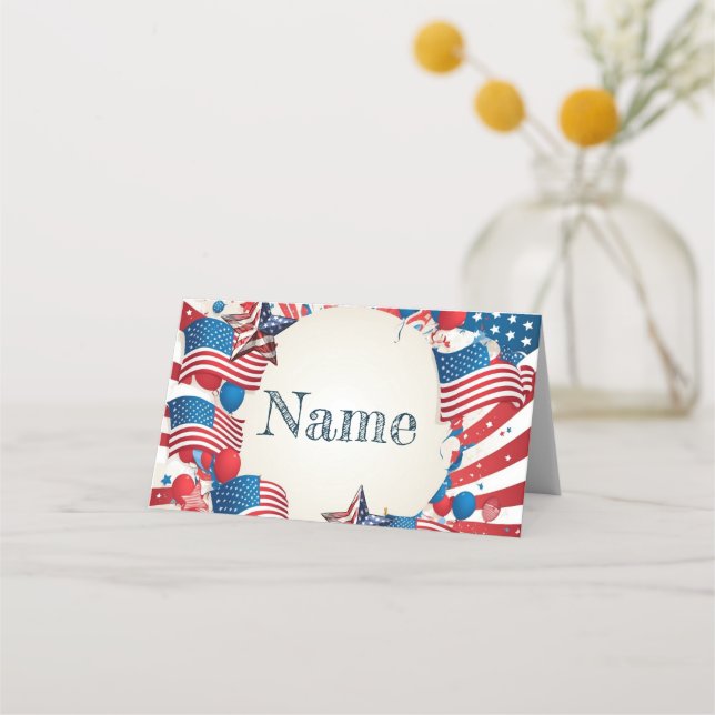 4th of July Party  Place Card (Front)