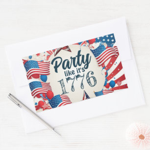 4th of July Party Rectangular Sticker