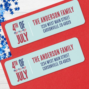 4th Of July Party Return Address Label