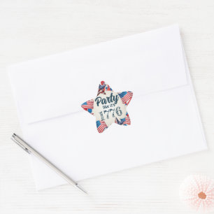 4th of July Party  Star Sticker