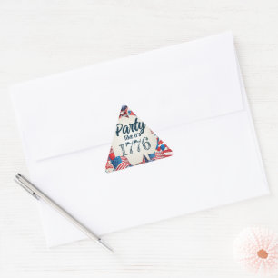 4th of July Party Triangle Sticker