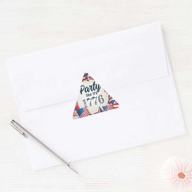 4th of July Party  Triangle Sticker (Envelope)