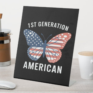 4th of July Patriotic 1st Generation American Pedestal Sign