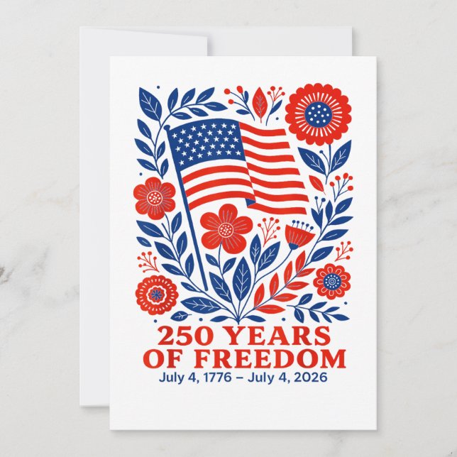 4th of July Patriotic 250th Anniversary 250 Years  Holiday Card (Front)