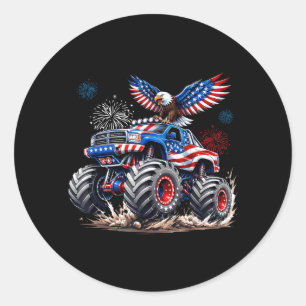 4th Of July Patriotic Aamerican Usa Red White Blue Classic Round Sticker