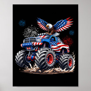 4th Of July Patriotic Aamerican Usa Red White Blue Poster