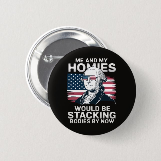 4th of July Patriotic American 6 Cm Round Badge (Front & Back)