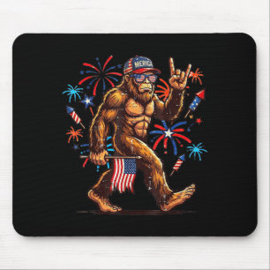 4th of july patriotic american bigfoot sasquatch mouse pad