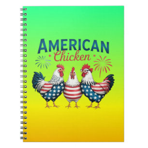 4th of July Patriotic American Chicken-62987 T-Shi Notebook