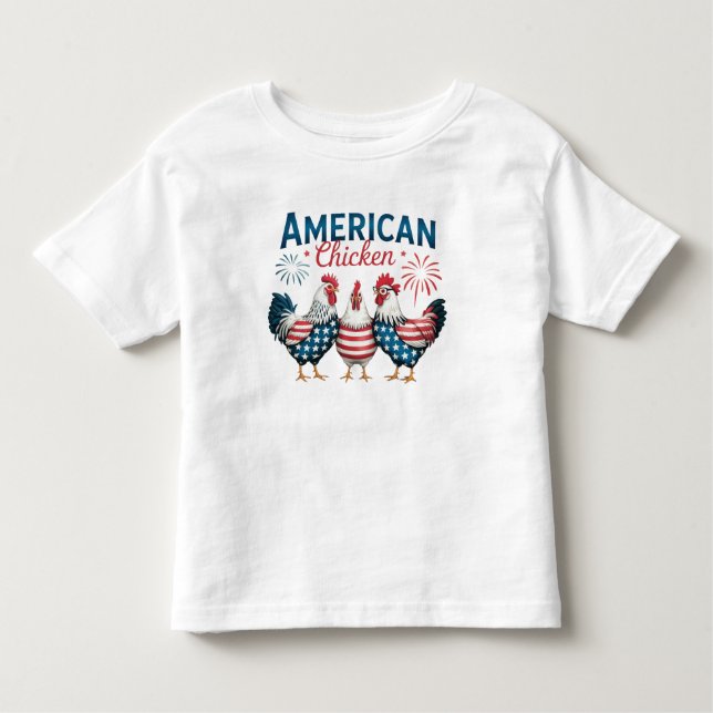 4th of July Patriotic American Chicken-62987 T-Shi Toddler T-Shirt (Front)