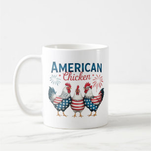 4th of July Patriotic American Chicken Design Coffee Mug