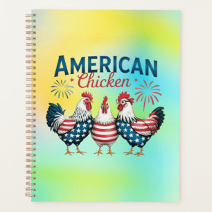 4th of July Patriotic American Chicken Design Planner