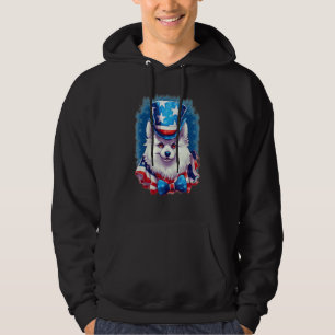 4th Of July Patriotic American Eskimo Dog Hoodie