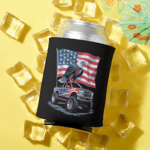 4th of July Patriotic American Flag Eagle USA  Can Cooler