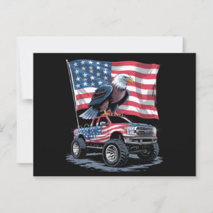 4th of July Patriotic American Flag Eagle USA Postcard