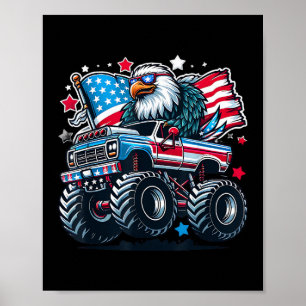 4th of July Patriotic American Flag Eagle USA Red  Poster