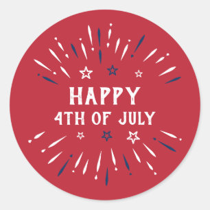 4th Of July Patriotic American Independence Day Classic Round Sticker