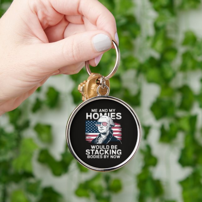 4th of July Patriotic American Key Ring (Hand)
