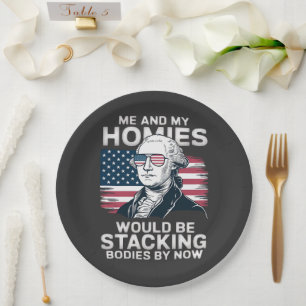 4th of july patriotic american paper plate