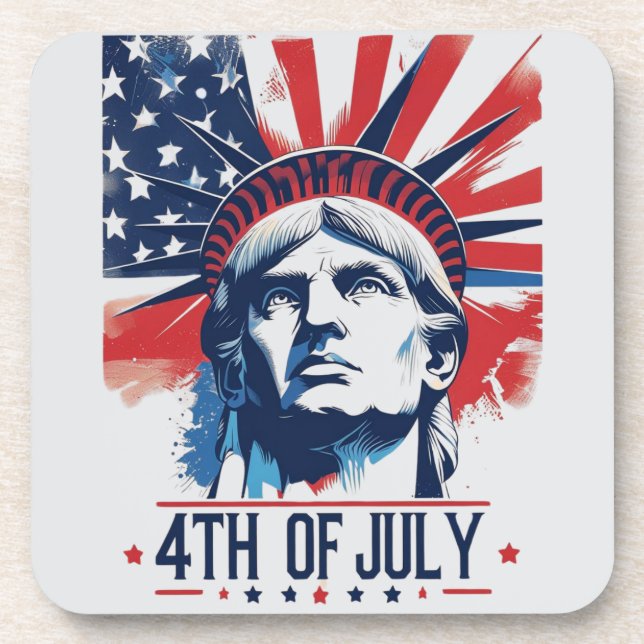 4th of July Patriotic American Pride celebration Coaster (Front)
