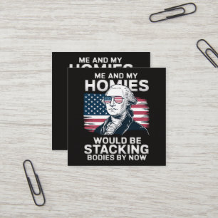 4th of july patriotic american square business card