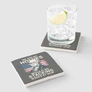 4th of july patriotic american stone coaster