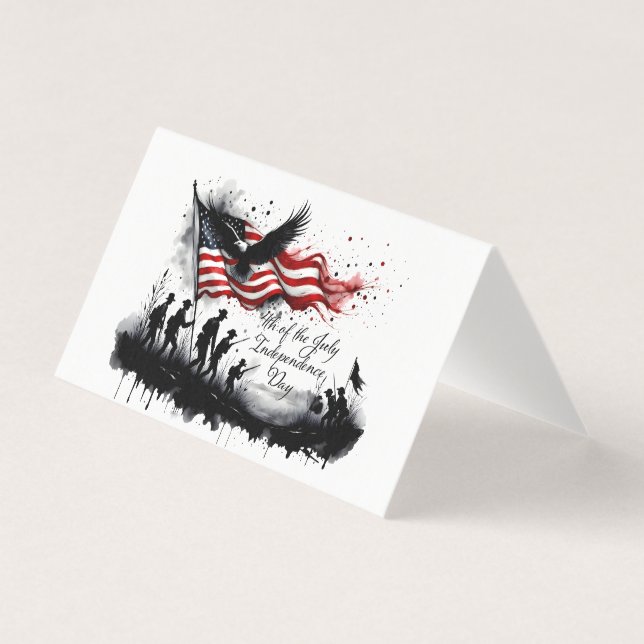 4th of July Patriotic Art with Flag & Soldiers (Front)