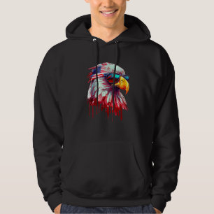 4th Of July Patriotic Bald Eagle Cool Sunglasses Hoodie