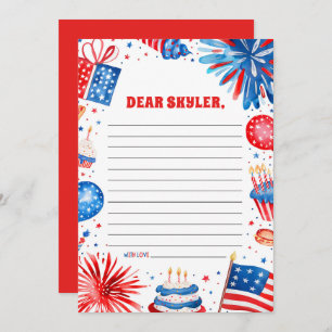 4th Of July Patriotic Birthday Time Capsule Card