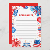 4th Of July Patriotic Birthday Time Capsule Card