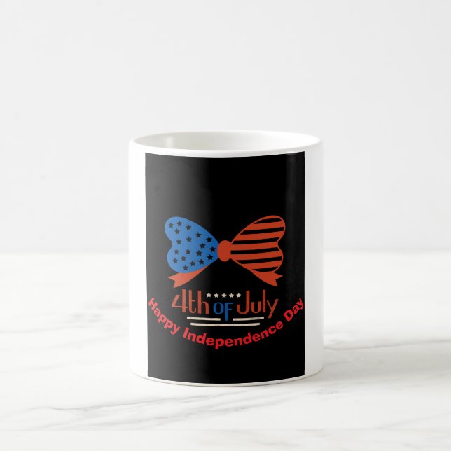 "4th of July" Patriotic Bow Design Custom Coffee Mug (Center)