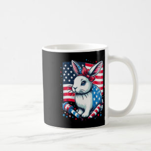 4th Of July Patriotic Bunny Usa American Flag Rabb Coffee Mug