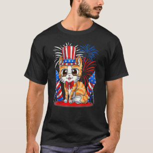4th Of July Patriotic Cat American Flag Meowica C T-Shirt