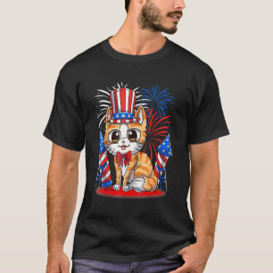 4th Of July Patriotic Cat American Flag Meowica C T-Shirt