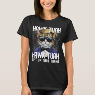 4th Of July Patriotic Cat Usa Hawk Tuah Spit On Th T-Shirt