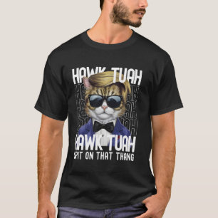 4th of July Patriotic Cat USA Hawk Tuah Spit on th T-Shirt