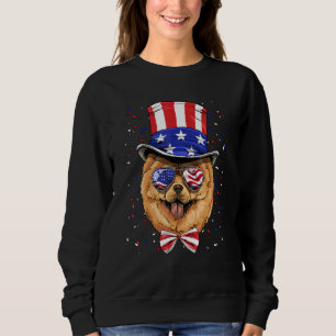4th of July Patriotic Chow Chow American USA Flag  Sweatshirt
