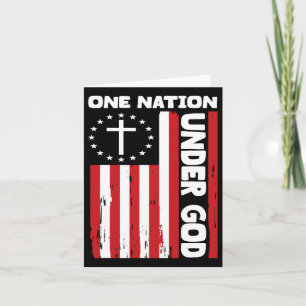 4th Of July Patriotic Christian Flag One Nation Un Card