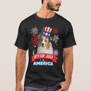4Th Of July Patriotic Day Australian Shepherd Dog T-Shirt