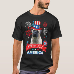4th Of July Patriotic Day Bullmastiff Dog Independ T-Shirt