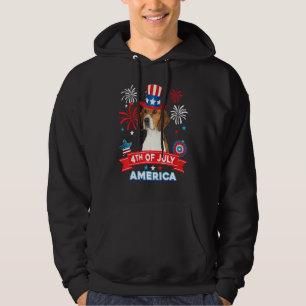 4th Of July Patriotic Day English Foxhound Dog Ind Hoodie