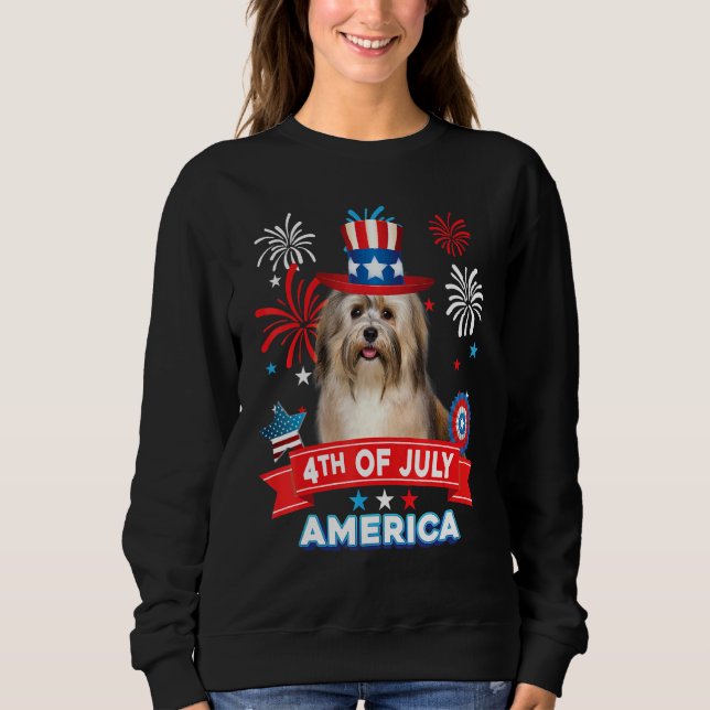 4th Of July Patriotic Day Havanese Dog Independenc Sweatshirt (Front)