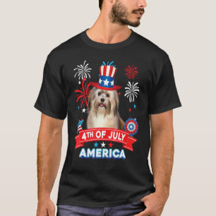 4th Of July Patriotic Day Havanese Dog Independenc T-Shirt