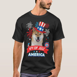 4th Of July Patriotic Day Shiba Inu Dog Independen T-Shirt