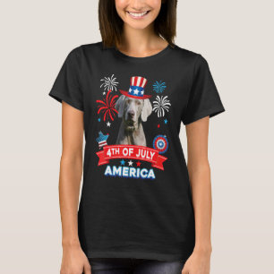 4th Of July Patriotic Day Weimaraner Dog Independe T-Shirt